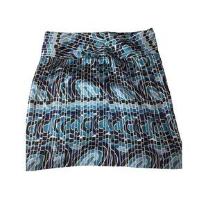 Apostrophe Woman *Mosaic Midi Skirt*Blue*Polyester*No Size Tag* Waist 42" *EUC